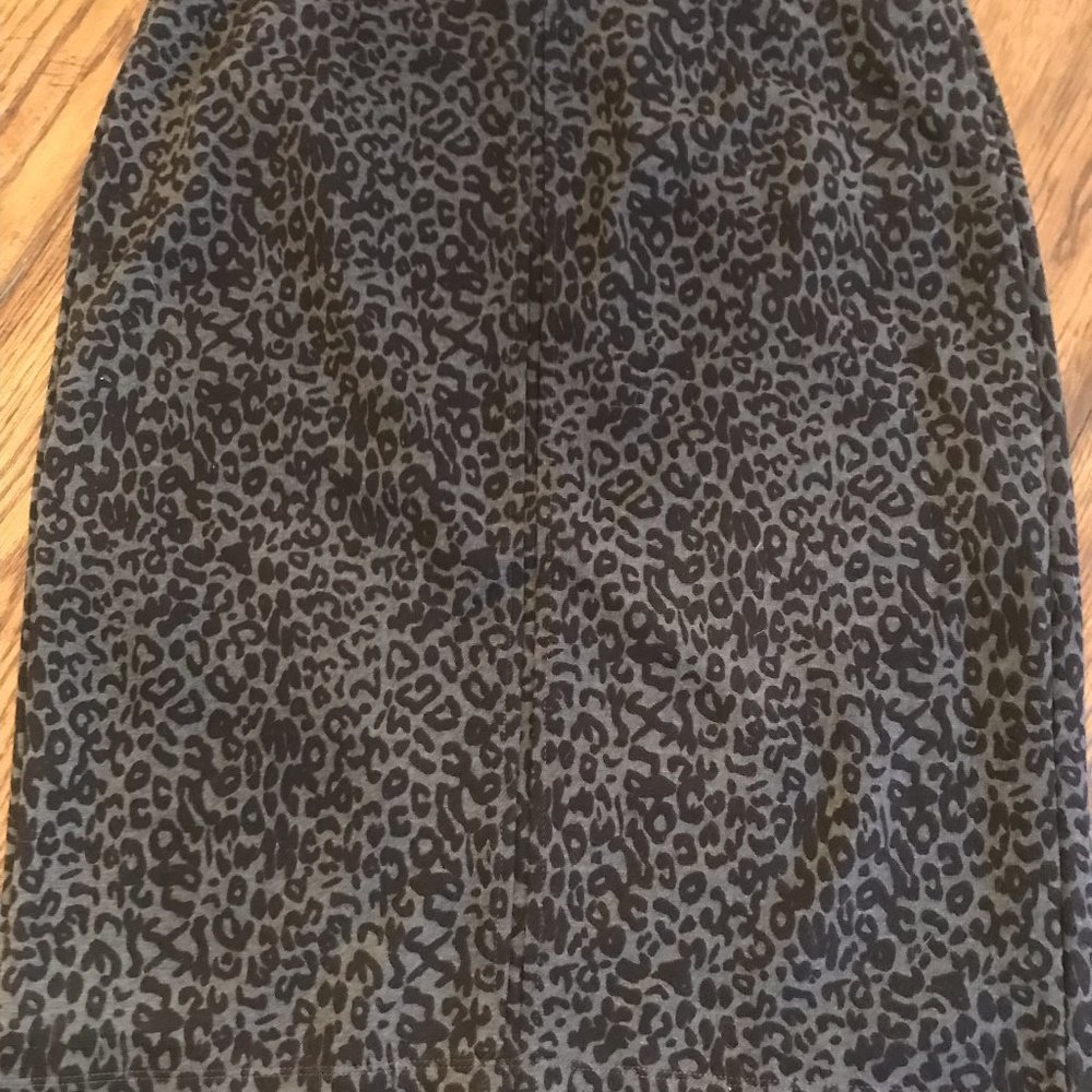 Alfani Black and Gray Animal Print Pencil Skirt